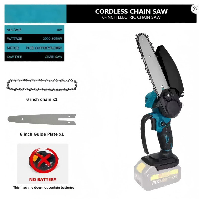 Mini Electric Chainsaw 6 Inch - 1700RPM 6 İnç Mini Li-Ion Elektrikli