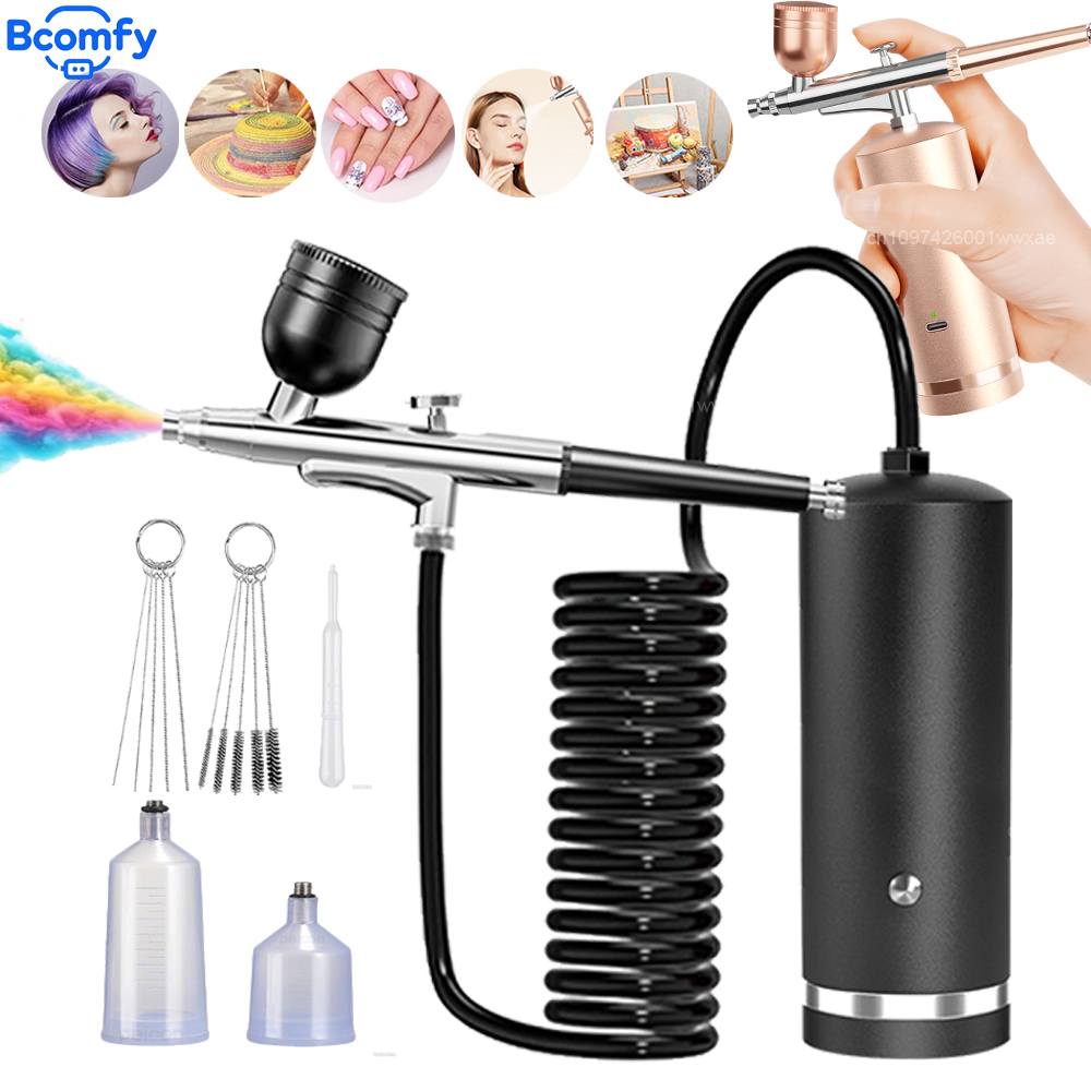 Airbrush Kit With Mini Compressor - Kompresörlü Airbrush Şarj Edilebilir Kompresörlü Air