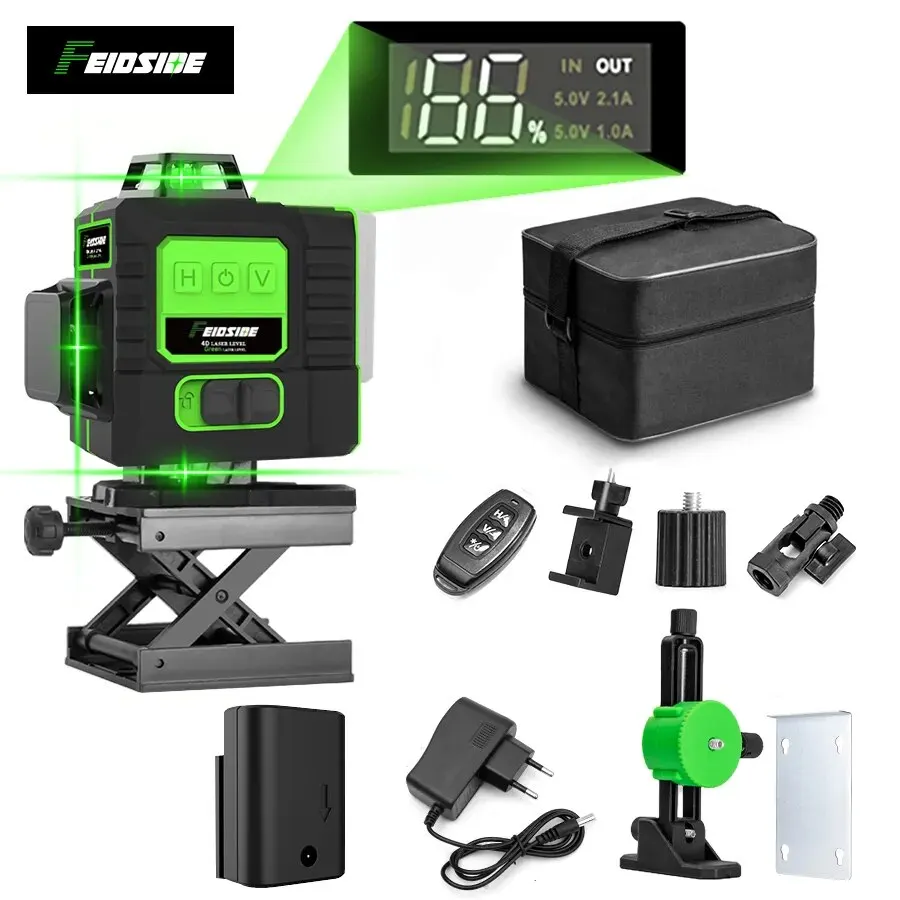 Laser Level 16 Lines 4D Green - FEIDSIDE 16/12 satır 4D/3D lazer seviyesi