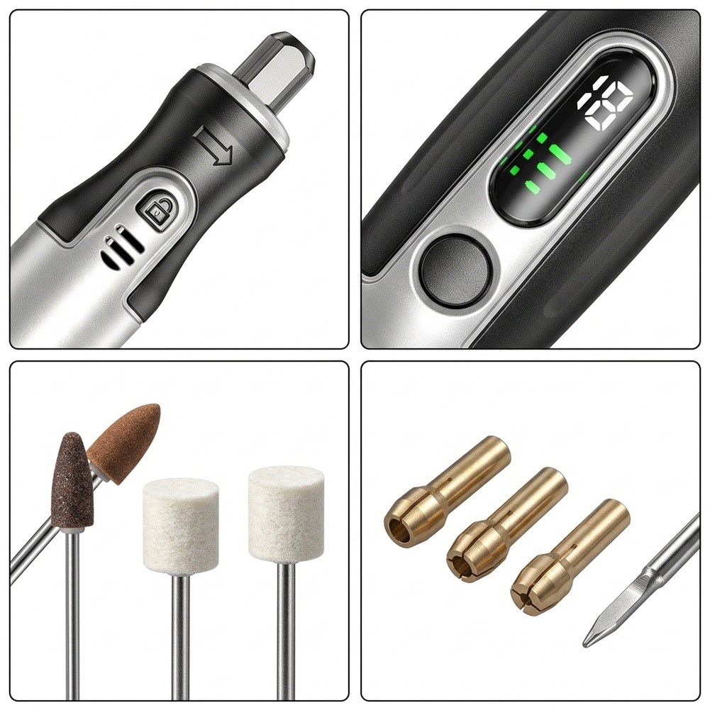 Cordless Rotary Tool Kit Accessories - Kablosuz Elektrikli Döner Alet Seti USB