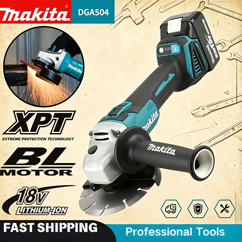 Brushless Angle Grinder Battery Powered - Makita DGA504 18V 6.0Ah 125mm Fırçasız