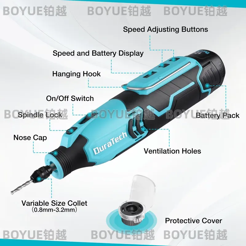 Cordless Rotary Tool Kit Accessories - 12V Kablosuz Döner Alet 5000-35000RPM 7