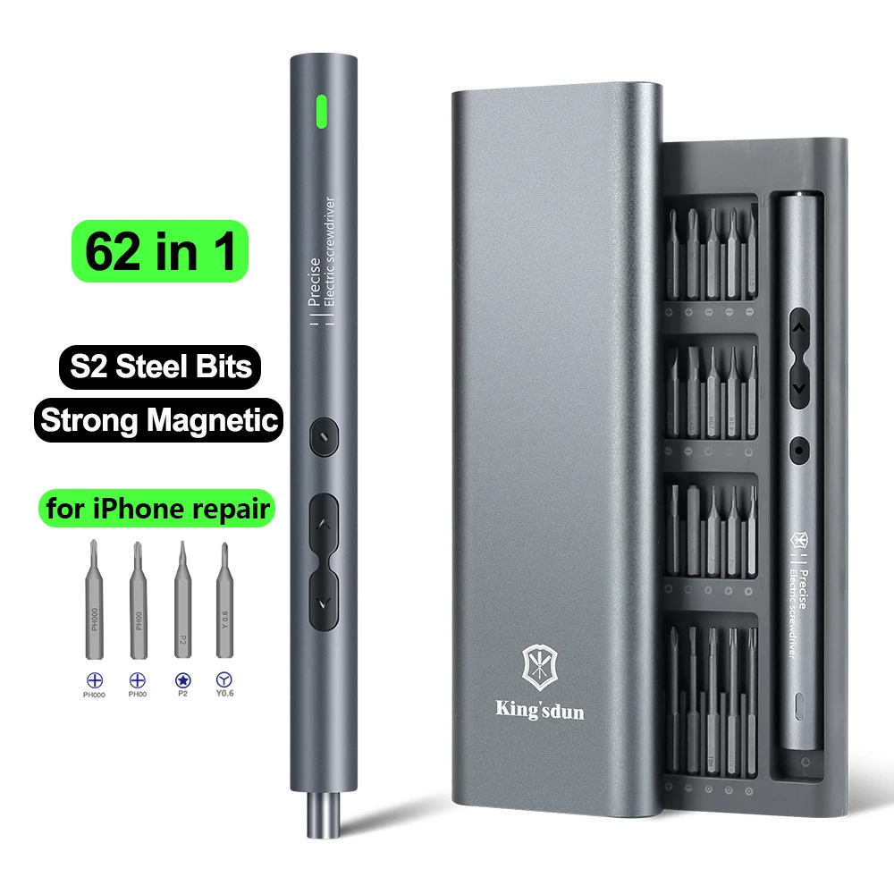 Electric Screwdriver Rechargeable Usb - 62/6 in1 Hassas Elektrikli Tornavida Seti