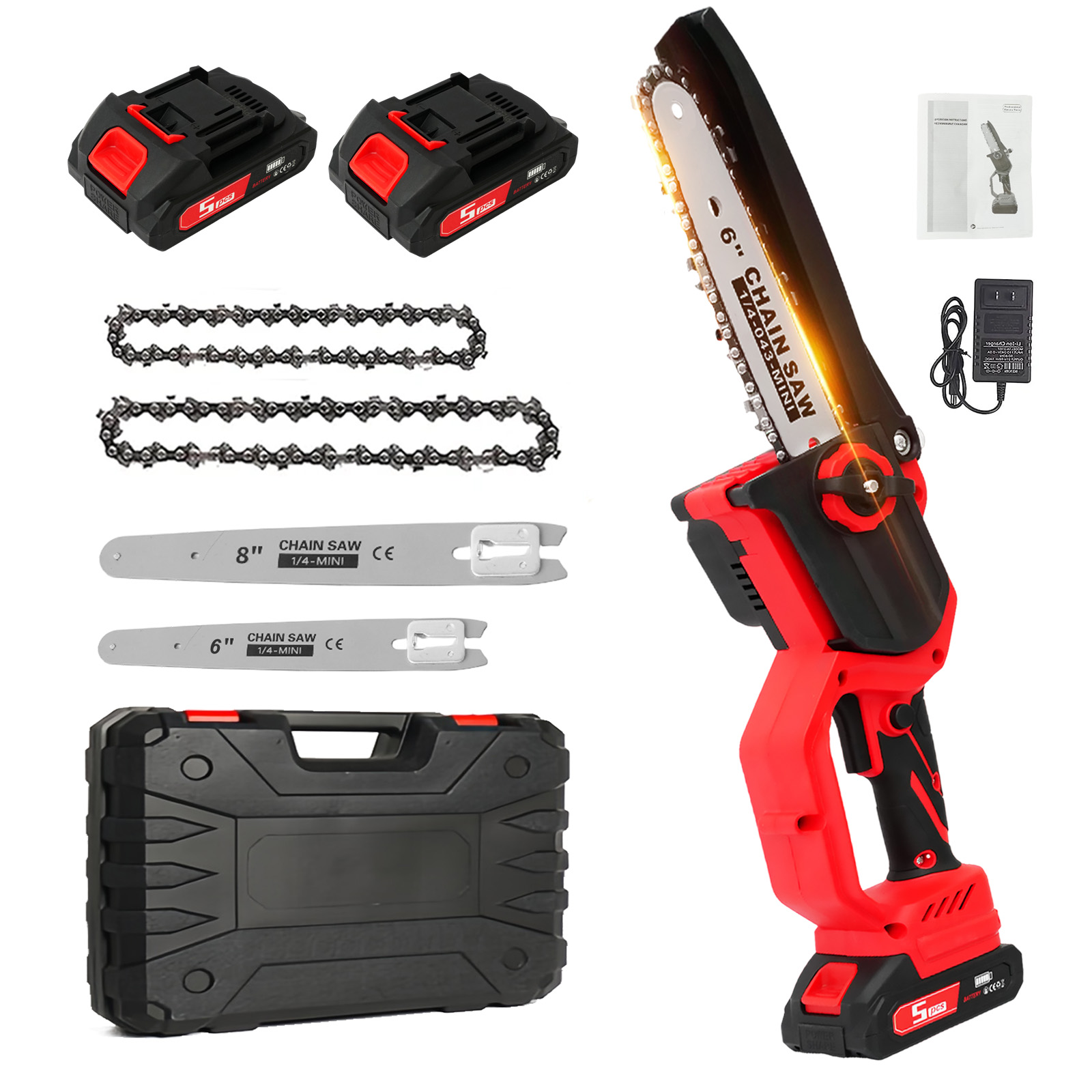 Mini Electric Chainsaw 6 Inch - Elektrikli Testere 1380W Yüksek Hızlı Fırçasız