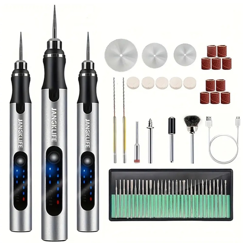 Cordless Rotary Tool Kit Accessories - Elektrikli Gravür Kalem USB Akülü Döner