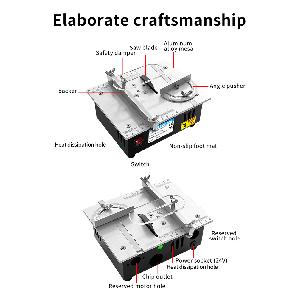 Dc24v ev minyatür ahşap masa t - Mini Table Saw For Woodworking incelemesi ve fiyatı