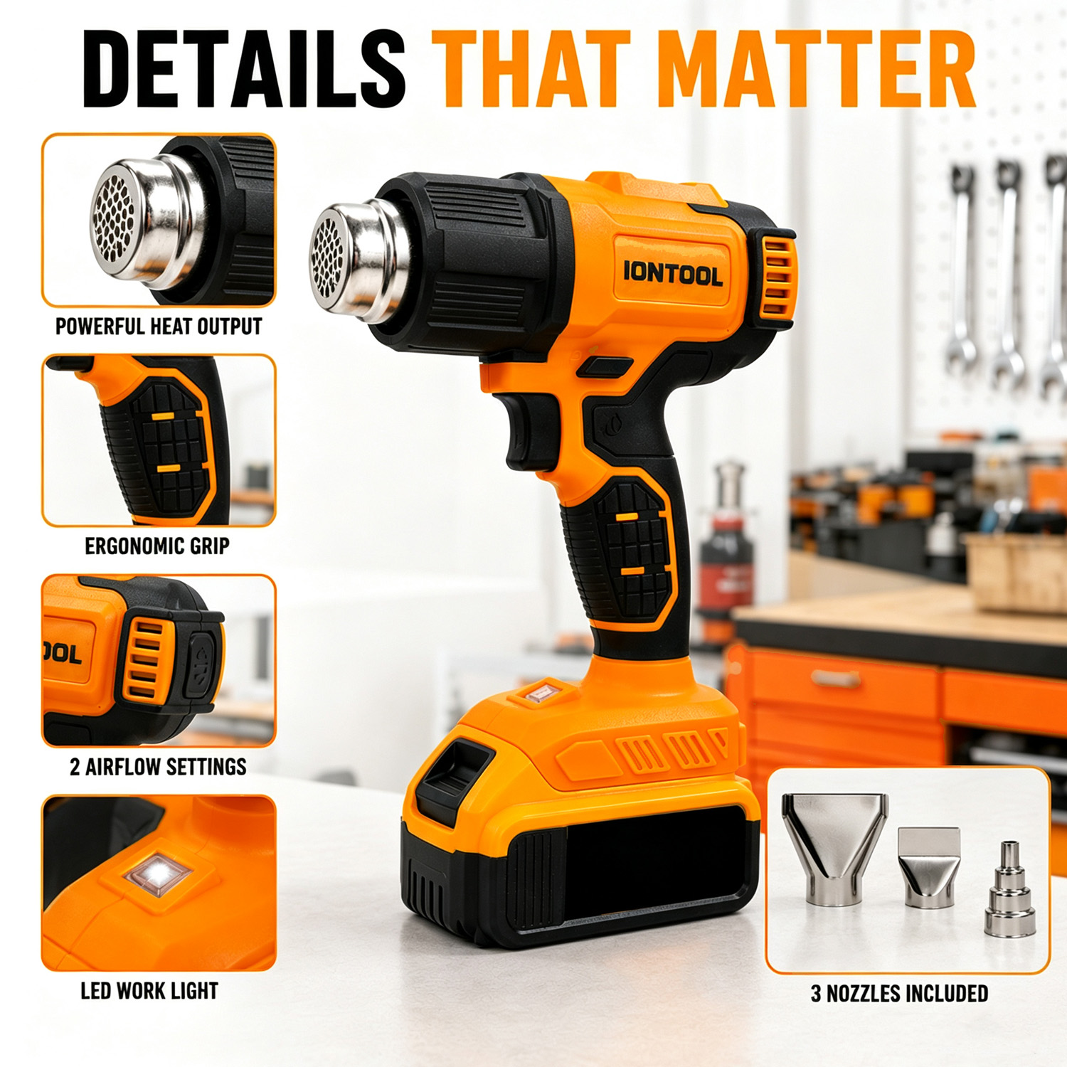 IONTOOL Sarı Kablosuz Isı Taba - Cordless Heat Gun For Shrink Tubing incelemesi ve fiyatı
