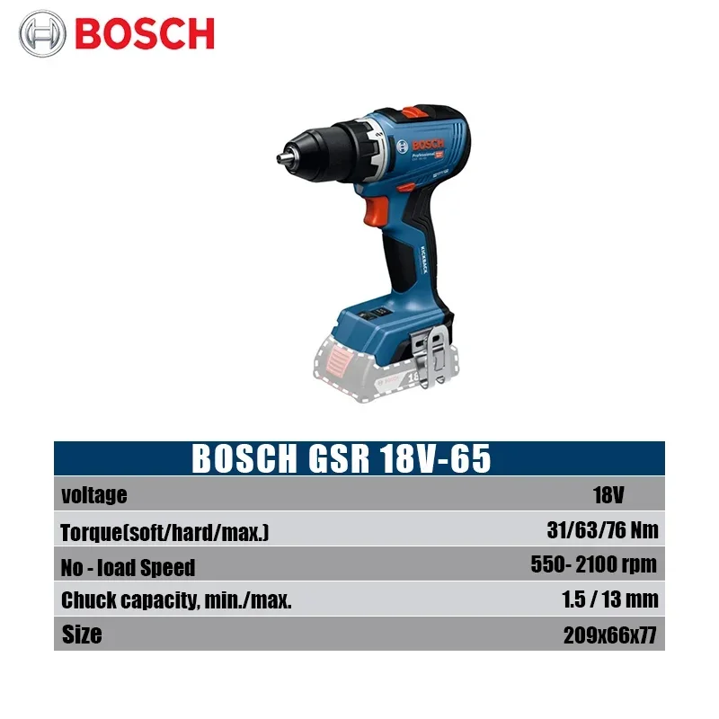 Bosch GSR 18V-65 Fırçasız Akül - Brushless Cordless Electric Drill 18V incelemesi ve fiyatı