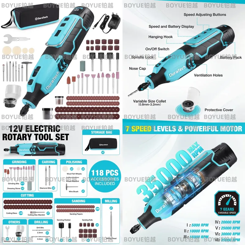12V Kablosuz Döner Alet 5000-3 - Cordless Rotary Tool Kit Accessories incelemesi ve fiyatı