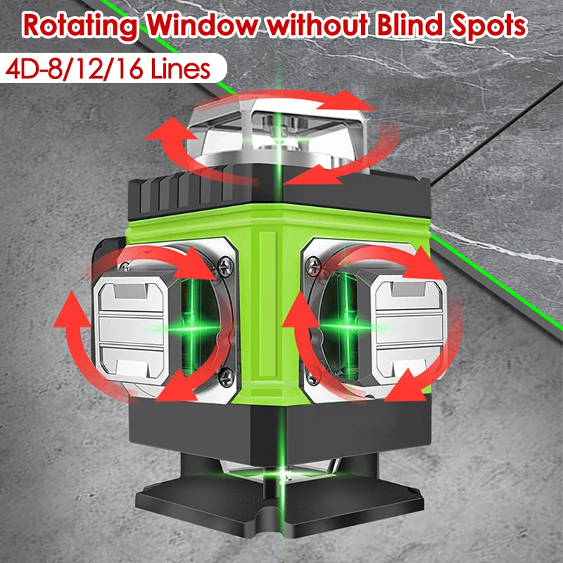 8/12/16 Çizgi Lazer Seviyesi 4 - Laser Level 16 Lines 4D Green incelemesi ve fiyatı