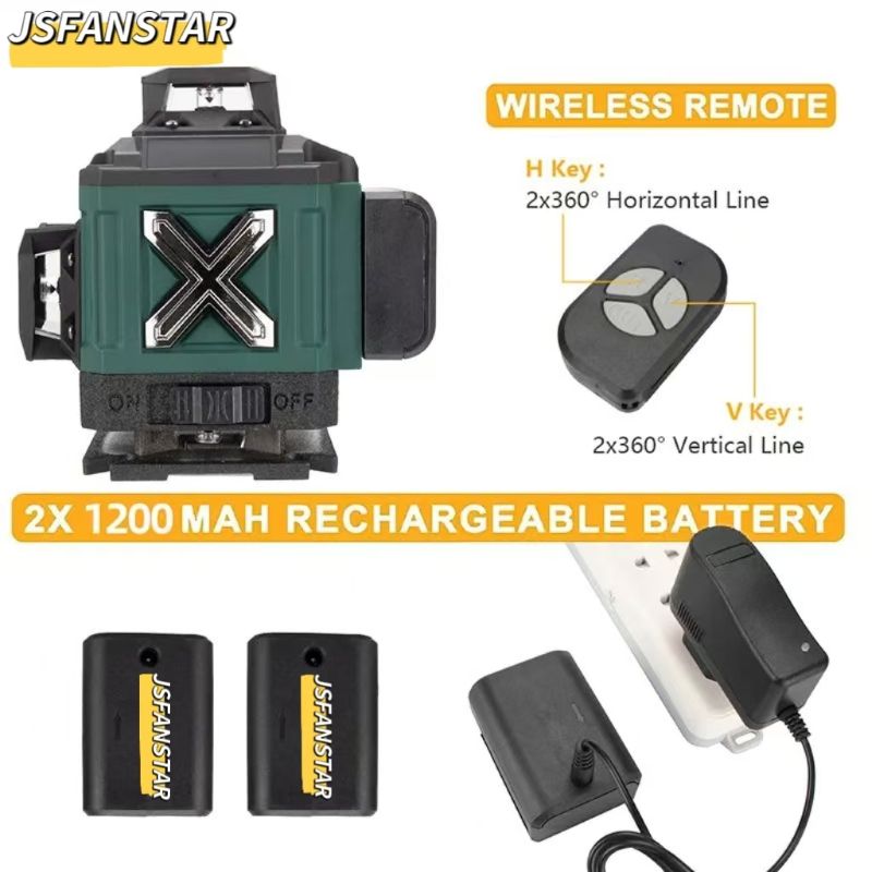 ATV4in1 Pil Güçlü Ayarlanabili - Laser Level 16 Lines 4D Green incelemesi ve fiyatı