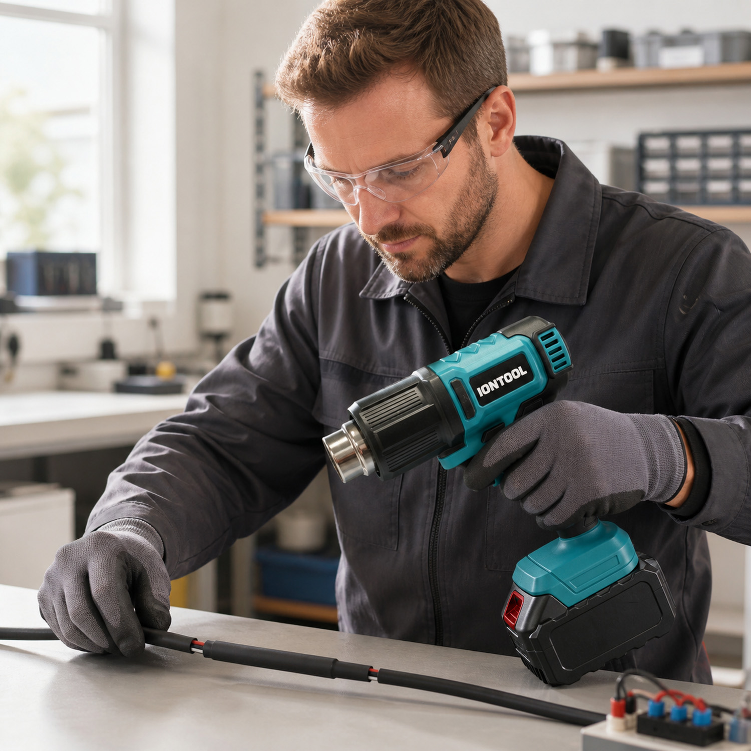 IONTOOL 250/500LPM 550 ℃   Kab - Cordless Heat Gun For Shrink Tubing incelemesi ve fiyatı