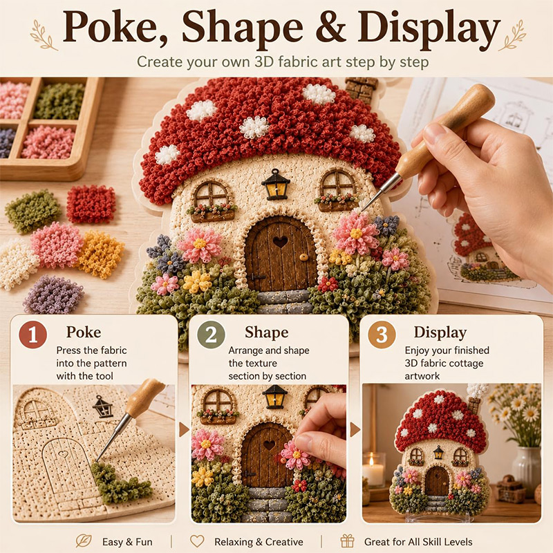 3D Mantar Ev Poke Art DIY Kiti - Hand Tools incelemesi ve fiyatı