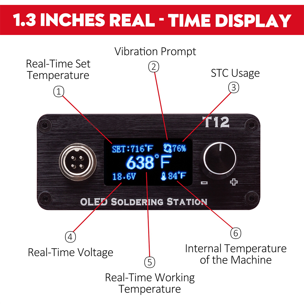 OLED T12 Havya İstasyonu Ayarl - Digital Soldering Station T12 incelemesi ve fiyatı