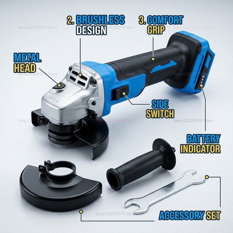 Şarjlı, Fırçasız, 18V Batarya  - Brushless Angle Grinder Battery Powered incelemesi ve fiyatı