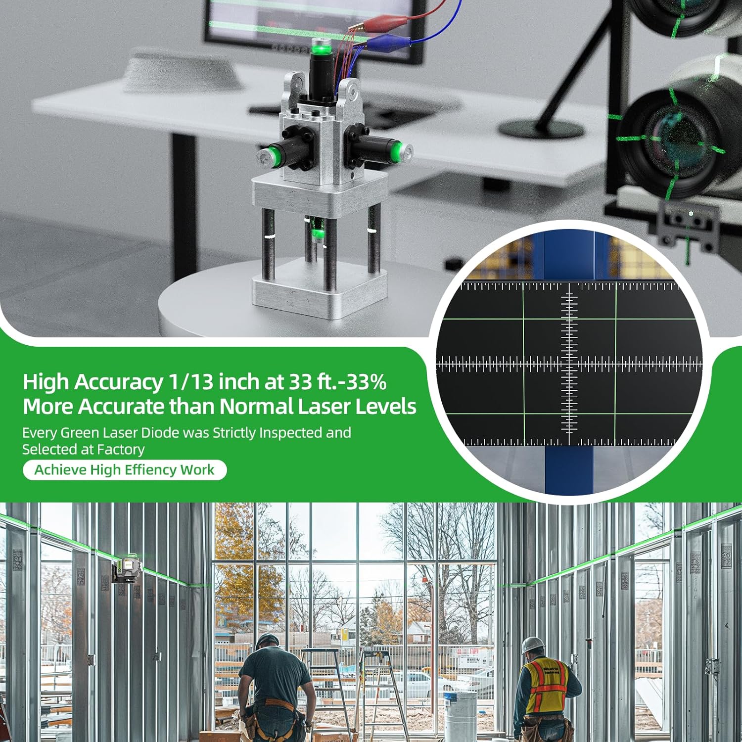 Huepar 4D Çapraz Çizgi Lazer S - Laser Level 16 Lines 4D Green incelemesi ve fiyatı