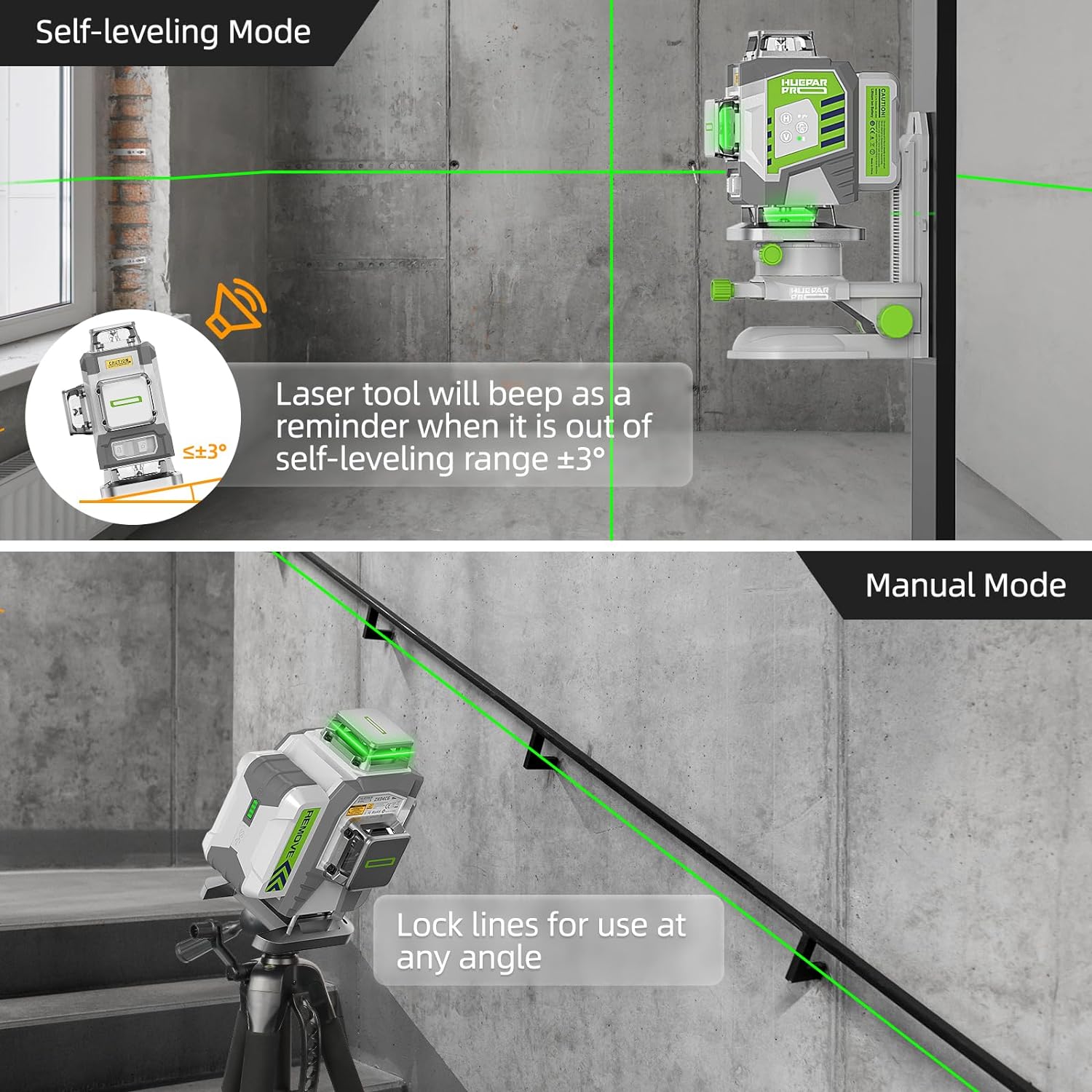 Huepar 4D Çapraz Çizgi Lazer S - Laser Level 16 Lines 4D Green incelemesi ve fiyatı
