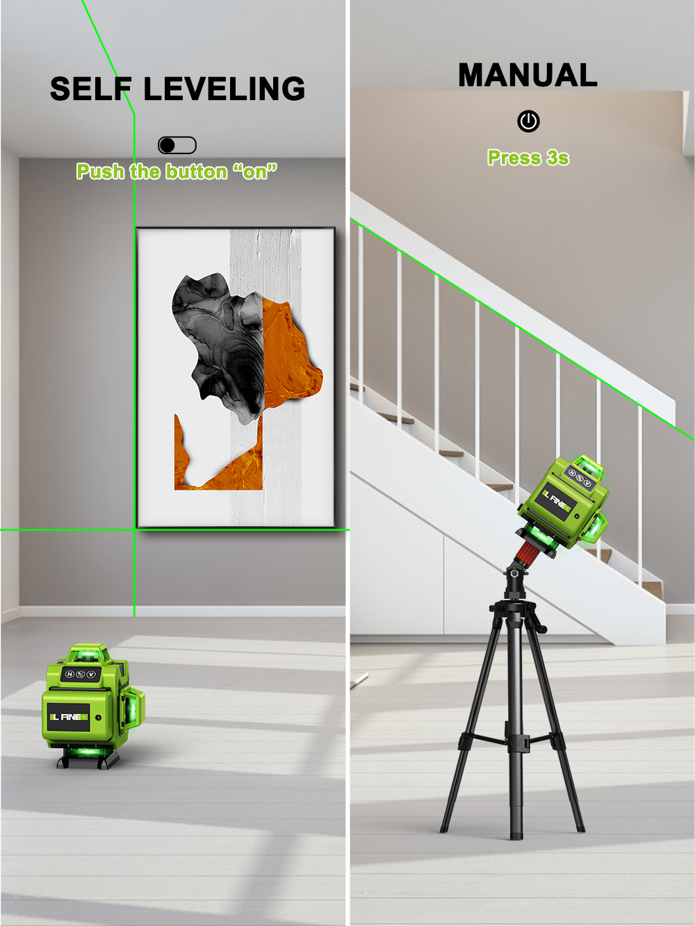 LFINE 4D 16 Satır 360 Kendinde - Laser Level 16 Lines 4D Green incelemesi ve fiyatı
