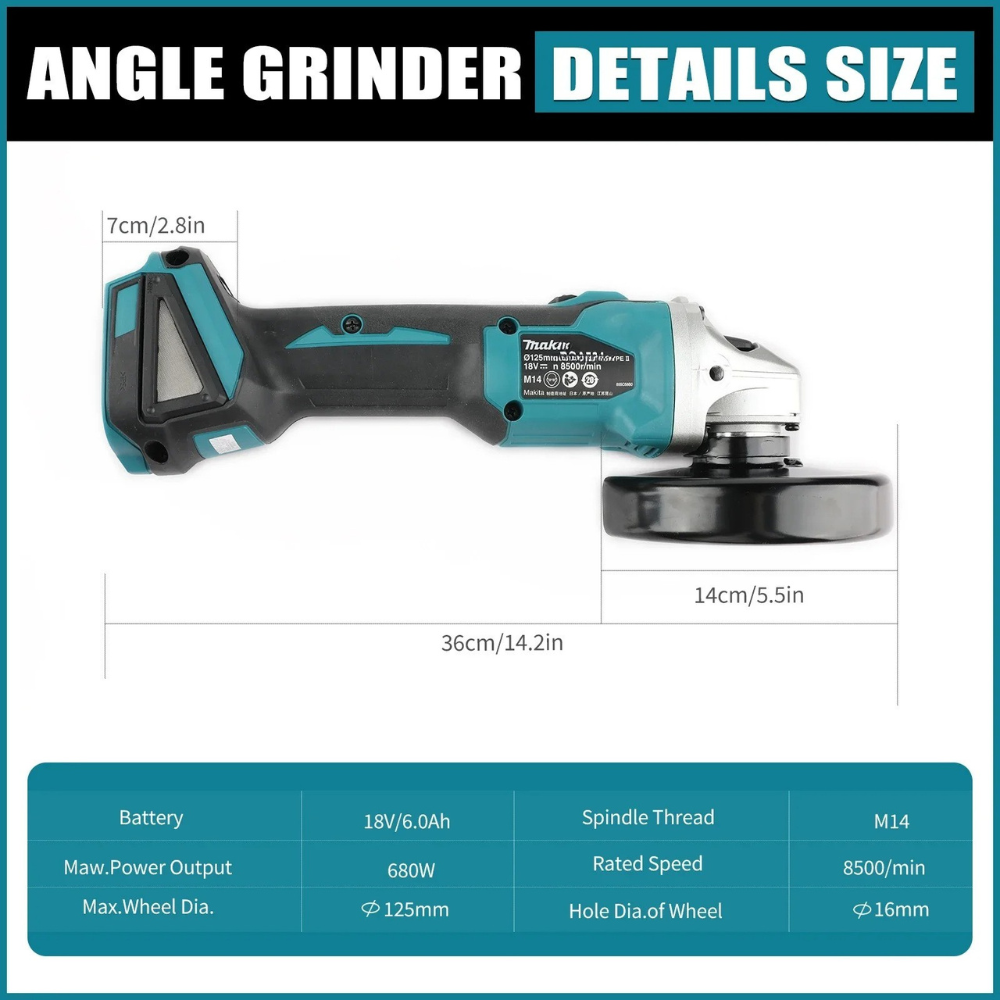 Makita DGA404 125mm 18V Fırças - Brushless Angle Grinder Battery Powered incelemesi ve fiyatı