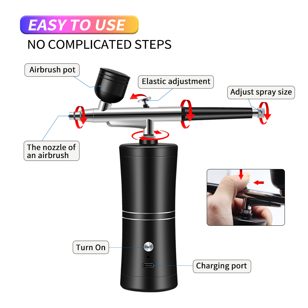Taşınabilir Şarj Edilebilir Ka - Airbrush Kit With Mini Compressor incelemesi ve fiyatı